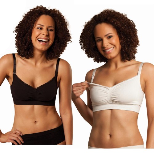 Organic Seamless Bra, Maternity & Nursing Special by CARRIWELL - white,  Maternity