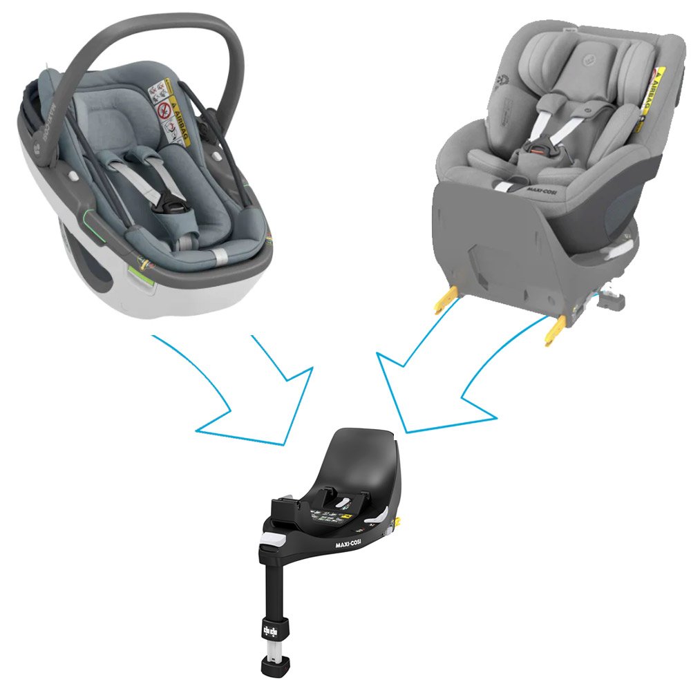 Maxi Cosi Kindersitz-System Pearl 360 Grey Coral Kids-Comfort Babyschale / 360 