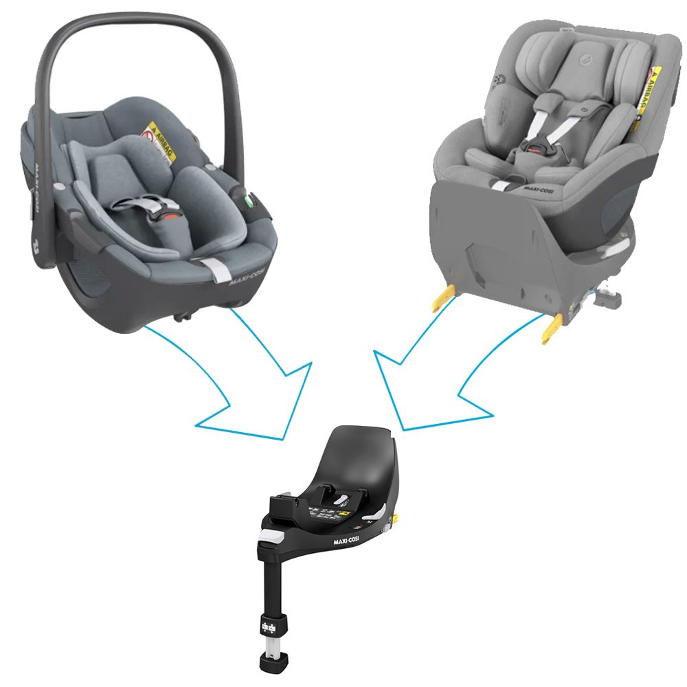 Maxi Cosi Kindersitz-System Pearl 360 & Babyschale Pebble 360 Grey